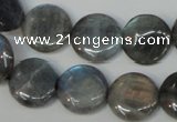 CLB171 15.5 inches 18mm flat round labradorite gemstone beads