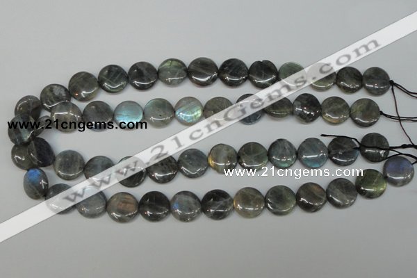 CLB171 15.5 inches 18mm flat round labradorite gemstone beads