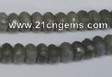 CLB180 15.5 inches 6*10mm faceted rondelle labradorite beads