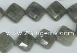 CLB181 15.5 inches 12*12mm faceted diamond labradorite beads