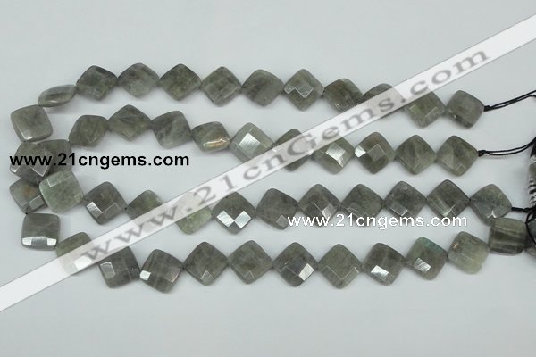 CLB181 15.5 inches 12*12mm faceted diamond labradorite beads