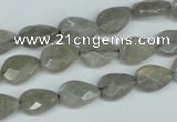 CLB183 15.5 inches 8*12mm faceted flat teardrop labradorite beads