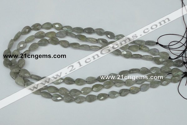 CLB183 15.5 inches 8*12mm faceted flat teardrop labradorite beads