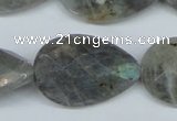 CLB186 15.5 inches 20*30mm faceted flat teardrop labradorite beads