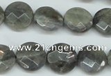 CLB192 15.5 inches 16mm faceted coin labradorite gemstone beads