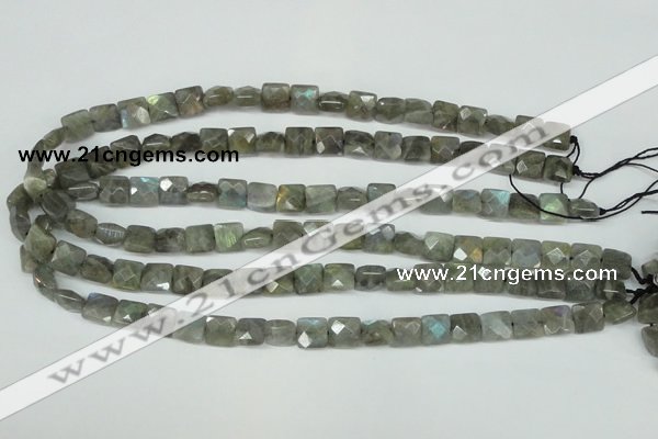 CLB198 15.5 inches 8*8mm faceted square labradorite beads