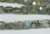 CLB199 15.5 inches 10*10mm faceted square labradorite beads