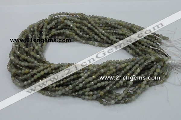 CLB20 15.5 inches 4mm faceted round labradorite gemstone beads