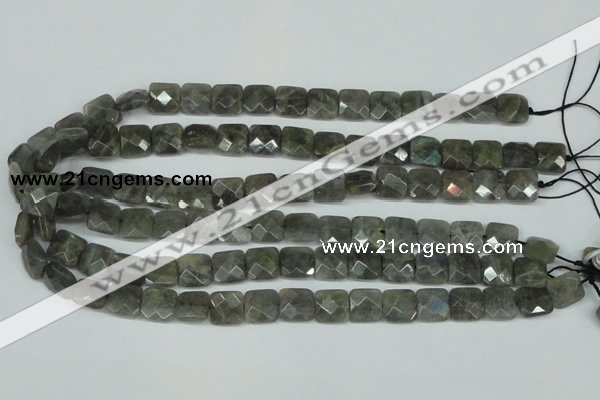 CLB200 15.5 inches 12*12mm faceted square labradorite beads