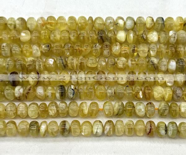 CLB2016 15 inches 5*8mm rondelle yellow lepidolite gemstone beads