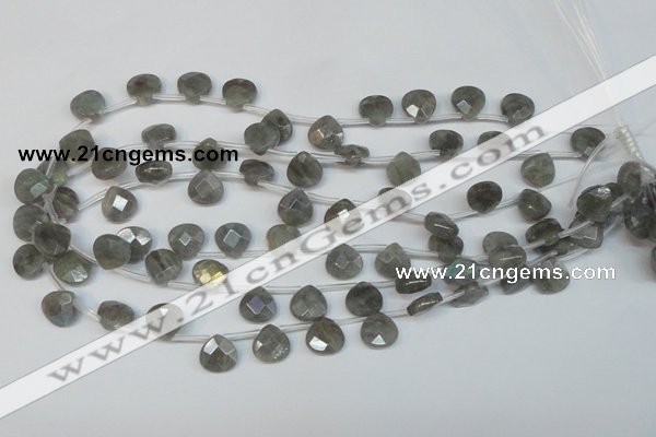 CLB203 Top-drilled 8*8mm briolette labradorite gemstone beads