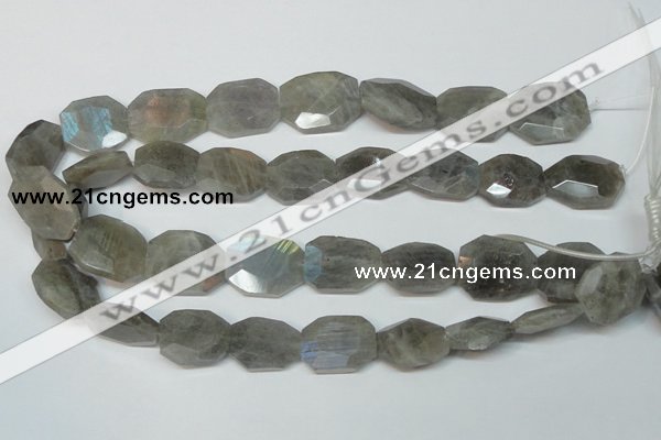 CLB206 15.5 inches 20*25mm faceted freeform labradorite beads