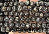 CLB2062 15 inches 10mm round black lepidolite gemstone beads