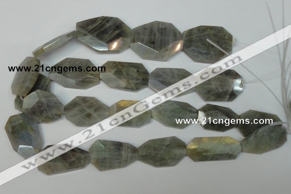 CLB207 15.5 inches 20-30mm*30-38mm faceted freeform labradorite beads