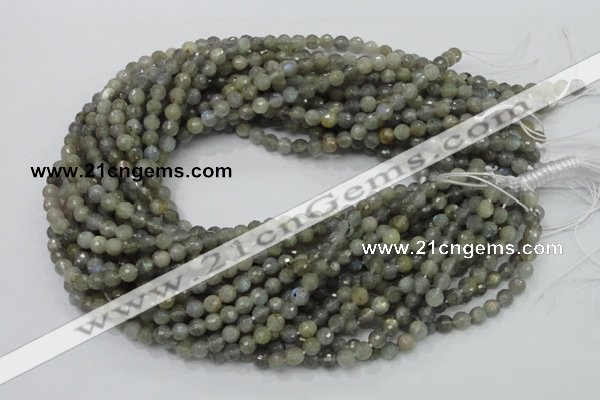 CLB21 15.5 inches 6mm faceted round labradorite gemstone beads