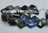 CLB219 15.5 inches 30*35mm - 40*45mm faceted freeform labradorite beads