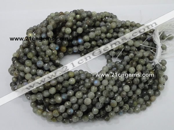 CLB22 15.5 inches 8mm faceted round labradorite gemstone beads