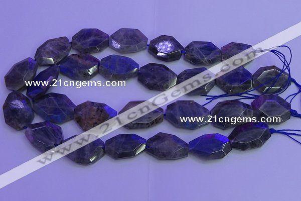 CLB226 15.5 inches 18*25mm - 22*30mm freeform labradorite beads