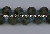 CLB230 15.5 inches 10mm faceted round matte labradorite beads