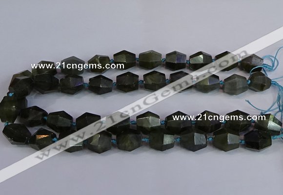 CLB233 15.5 inches 13*15mm - 15*17mm faceted nuggets labradorite beads