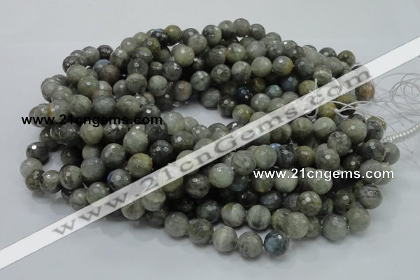 CLB24 15.5 inches 12mm faceted round labradorite gemstone beads