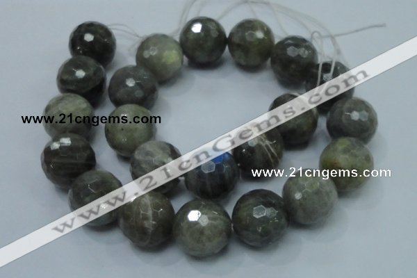 CLB26 15.5 inches 18mm faceted round labradorite gemstone beads