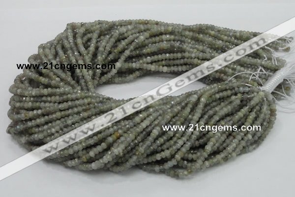 CLB27 15.5 inches 3*4mm faceted rondelle labradorite gemstone beads