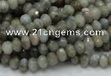 CLB28 15.5 inches 4*6mm faceted rondelle labradorite gemstone beads