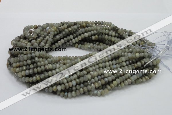 CLB28 15.5 inches 4*6mm faceted rondelle labradorite gemstone beads