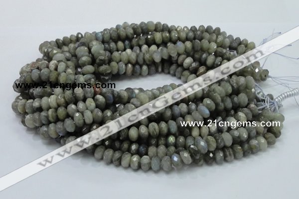 CLB30 15.5 inches 6*10mm faceted rondelle labradorite gemstone beads
