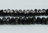 CLB303 15.5 inches 5*8mm faceted rondelle black labradorite beads