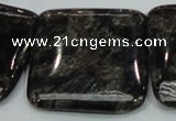 CLB308 15.5 inches 35*35mm square black labradorite gemstone beads