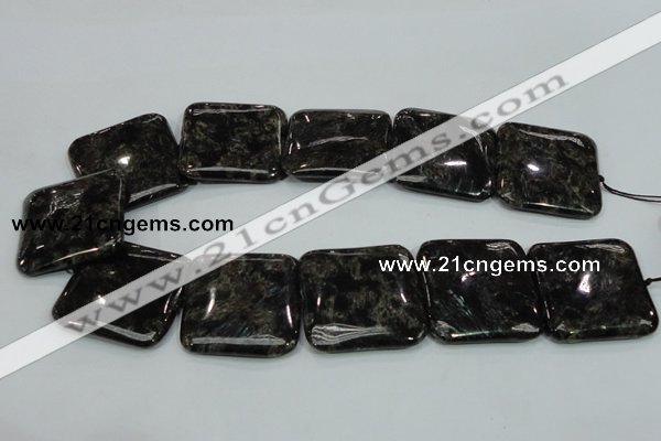 CLB308 15.5 inches 35*35mm square black labradorite gemstone beads