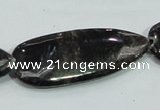 CLB317 15.5 inches 18*42mm flat teardrop black labradorite beads