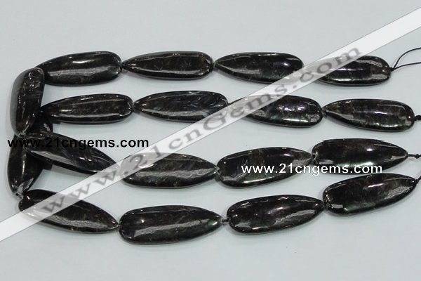 CLB317 15.5 inches 18*42mm flat teardrop black labradorite beads