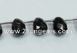 CLB319 10*14mm top-drilled faceted teardrop black labradorite beads