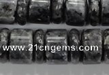 CLB320 15.5 inches 6*18mm & 12*18mm rondelle black labradorite beads