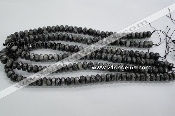 CLB321 15.5 inches 5*10mm faceted rondelle black labradorite beads