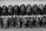 CLB323 15.5 inches 7*14mm faceted rondelle black labradorite beads