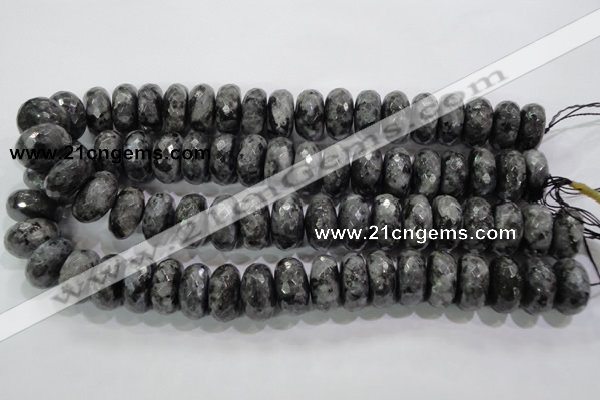 CLB324 15.5 inches 12*20mm faceted rondelle black labradorite beads