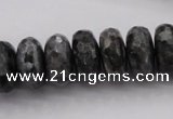 CLB331 15.5 inches 8*16mm faceted rondelle black labradorite beads