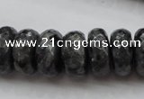 CLB332 15.5 inches 10*18mm faceted rondelle black labradorite beads