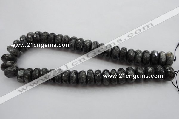 CLB332 15.5 inches 10*18mm faceted rondelle black labradorite beads