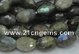 CLB35 15.5 inches 10*14mm faceted rice labradorite gemstone beads