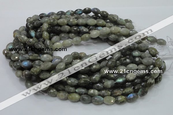 CLB35 15.5 inches 10*14mm faceted rice labradorite gemstone beads