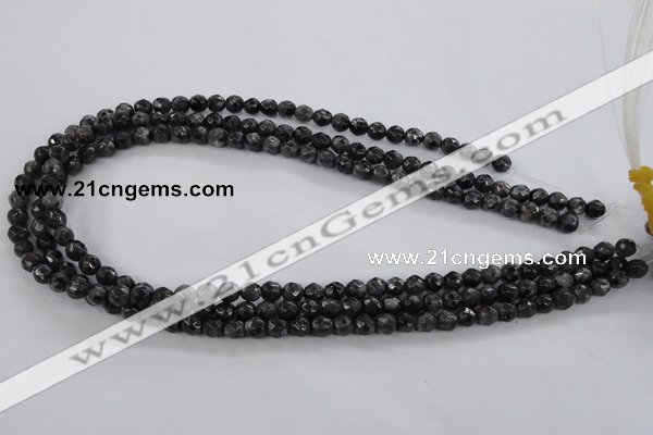 CLB359 15.5 inches 4mm faceted round black labradorite beads wholesale