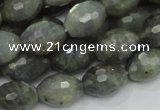 CLB36 15.5 inches 12*16mm faceted rice labradorite gemstone beads