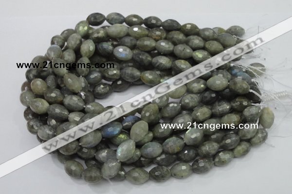 CLB36 15.5 inches 12*16mm faceted rice labradorite gemstone beads