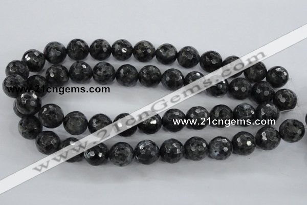 CLB363 15.5 inches 12mm faceted round black labradorite beads wholesale