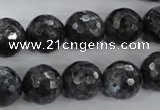 CLB364 15.5 inches 14mm faceted round black labradorite beads wholesale